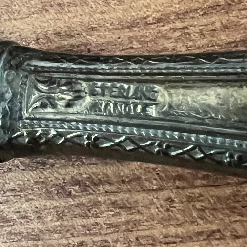 Vintage Sterling Silver Handle Cake Pie Server Ornate Floral Scroll Pattern